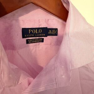Polo by Ralph Lauren Men's Pink Pinstripe Shirt